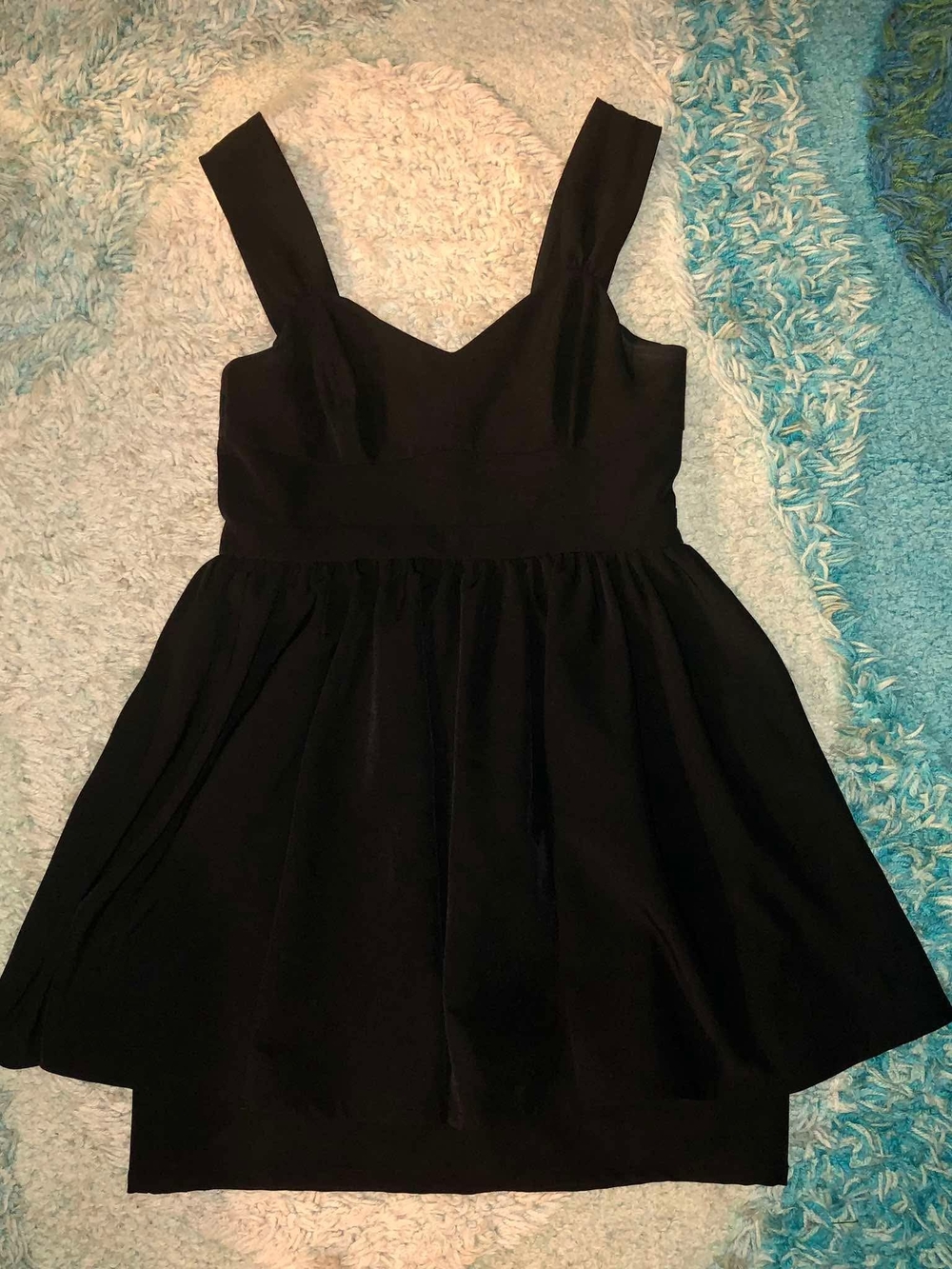 Chelsea28 black bubble hem mini dress